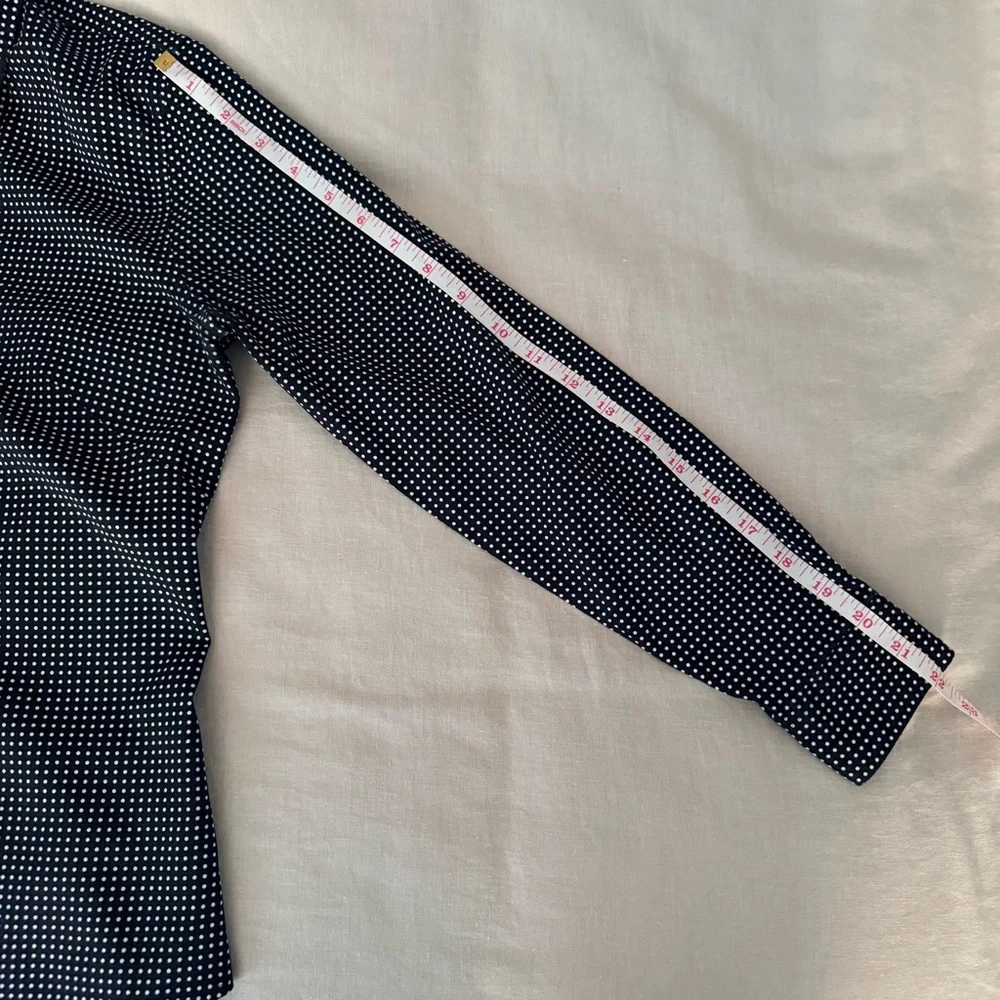 Banana Republic No-Iron Fitted Shirt | Black Polka Dot Button-Up - Picture 13 of 16